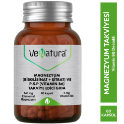 Venatura Magnezyum Bisglisinat Sitrat P 5 P Vitamin B6 60 Kapsül - Venatura