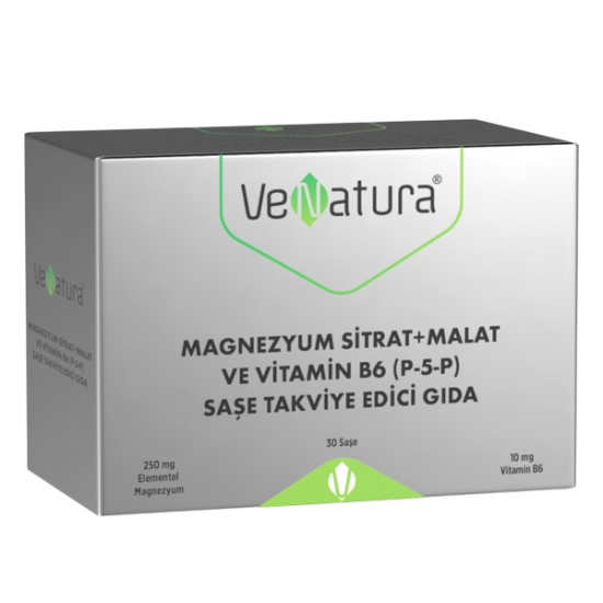 Venatura Magnezyum Sitrat Malat ve Vitamin B6 P5P 30 Saşe - 1