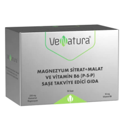 Venatura Magnezyum Sitrat Malat ve Vitamin B6 P5P 30 Saşe - Venatura