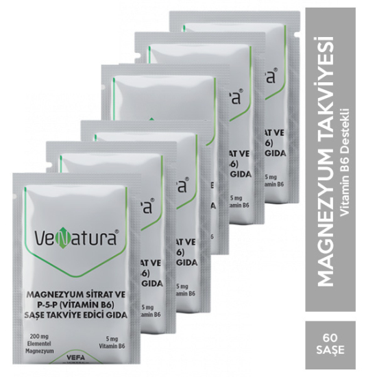 Venatura Magnezyum Sitrat P 5 P Vitamin B6 60 Saşe - 1