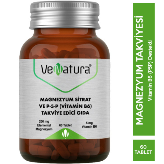 Venatura Magnezyum Sitrat P 5 P Vitamin B6 60 Tablet - 1