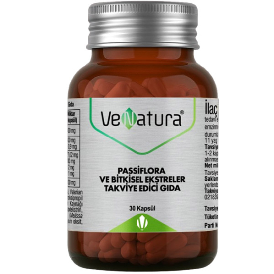 Venatura Passiflora ve Bitkisel Ekstreler 30 Kapsül - 1