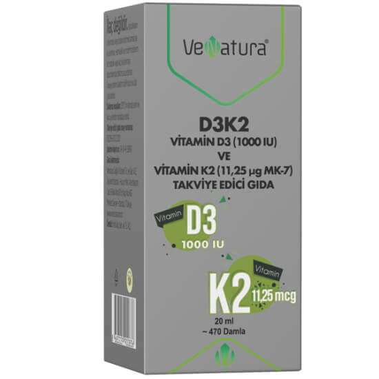 Venatura Vitamin D3 Ve Menaquinon 7 (11,25 mcg) 20 ML - 1