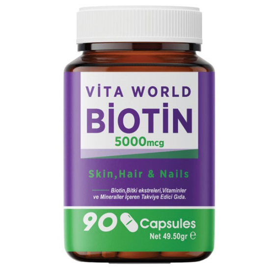 Vita World Biotin 90 Kapsül - 1