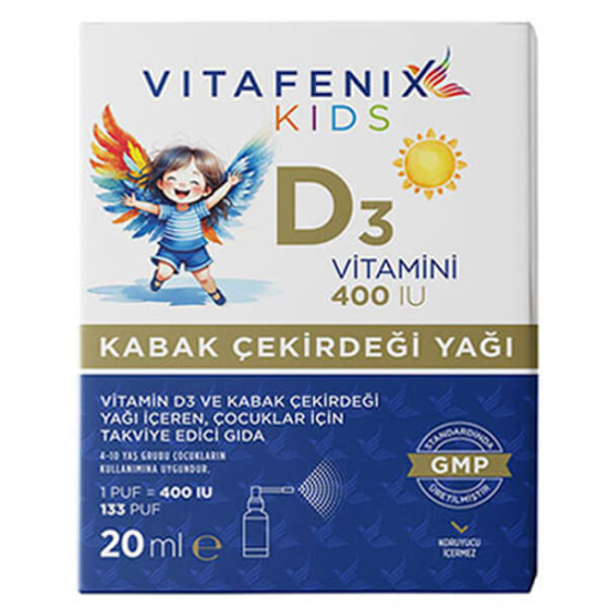 Vitafenix D3 400 UI ve Kabak Çekirdeği Yağı 20 ml - 1