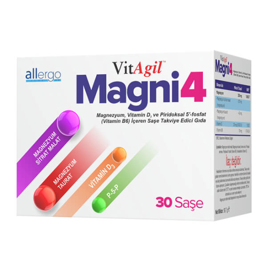 Vitagil Magni4 Magnezyum Vitamin D3 P5P 30 Saşe - 2