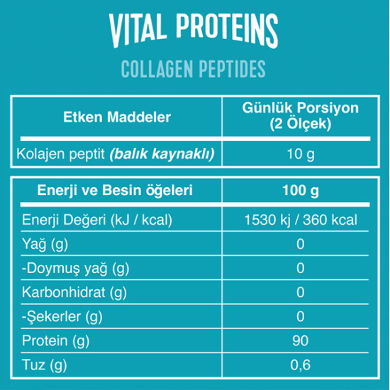 Vital Proteins Marine Collagen 10x10 GR Saşe Nötr Tat - 3