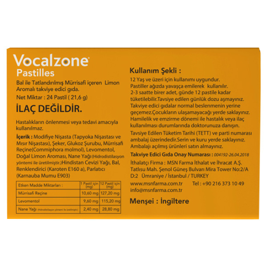 Vocalzone Ballı Limonlu Pastil 24 lü - 2
