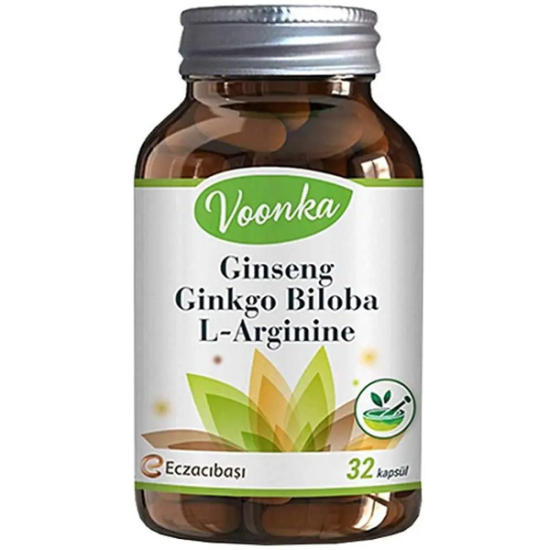 Voonka Ginseng Ginkgo Biloba L Arginine 32 Kapsül Gıda Takviysi - 1
