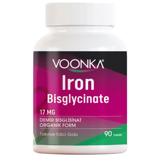 Voonka Iron Bisglycinate Demir 90 Kapsül Demir İçeren Gıda Takviyesi - 1