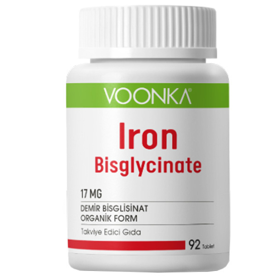 Voonka Iron Bisglycinate Demir 92 Kapsül Demir İçeren Gıda Takviyesi - 1
