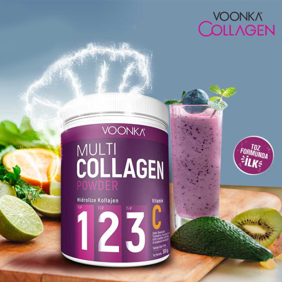 Voonka Multi Collagen Powder 300 GR C Vitamini İçeren Kolajen Takviyesi - 4