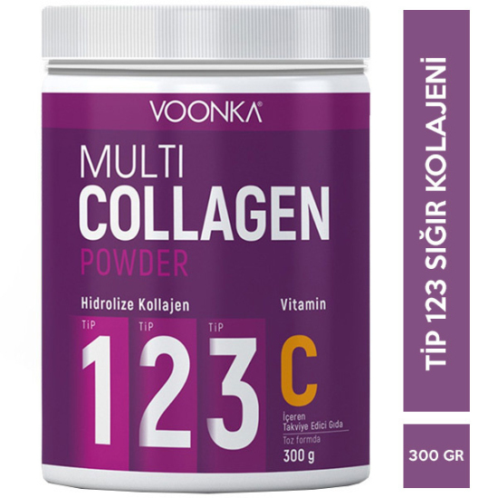 Voonka Multi Collagen Powder 300 GR C Vitamini İçeren Kolajen Takviyesi - 1