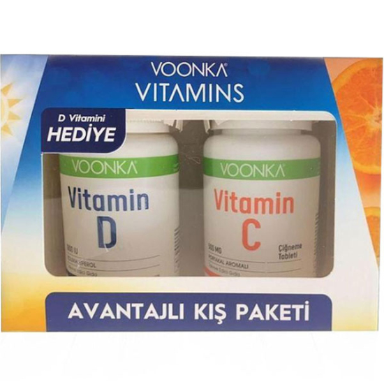 Voonka Vitamin C 62 Çiğneme Tableti + Voonka Vitamin D 102 Yumuşak Kapsül - 1