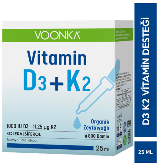 Voonka Vitamin D3K2 Damla 25 ML D3 K2 Vitamini - 1