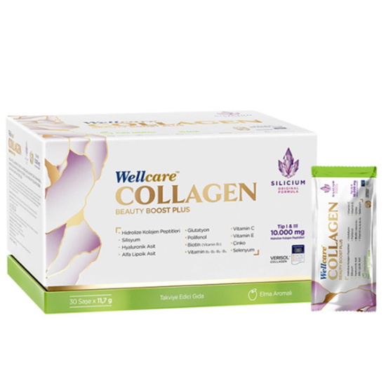 Wellcare Collagen Beauty Boost Plus 10.000 mg Elma Aromalı 30 Saşe - 1