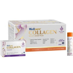 Wellcare Collagen Beauty Boost Plus 10000 mg Frenk Üzümü Portakal 30 x 40 ml + 30 Silisyum Kapsül - Wellcare