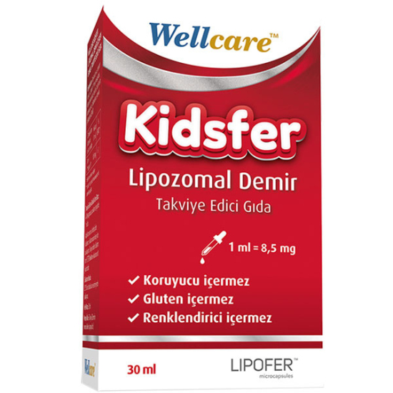 Wellcare Kidsfer Lipozomal Demir Damla 30 ml Gıda Takviyesi - 1