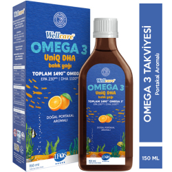 Wellcare Omega 3 Uniq Fish Oil 150 ML Portakal Aromalı - Wellcare