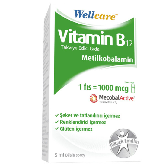 Wellcare Vitamin B12 1000 Mcg Sprey 5 ML - 1