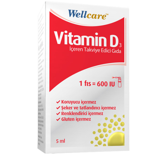 Wellcare Vitamin D3 600 IU Sprey 5 ML - 1