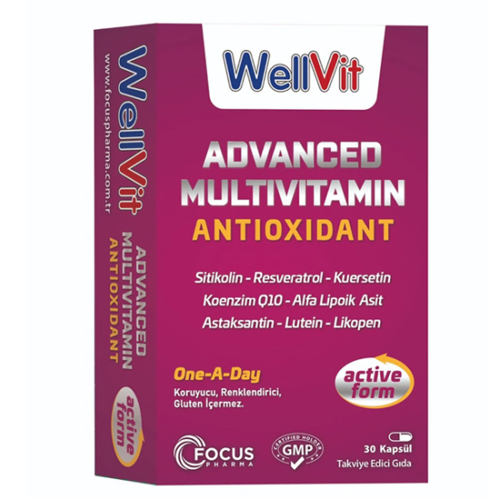 Wellvit Advanced Multivitamin Antioxidant 30 Kapsül - 1