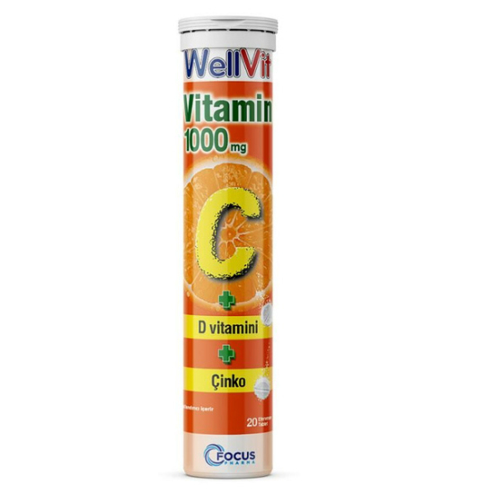 Wellvit Vitamin C Çinko ve Vitamin D3 20 Efervesan Tablet - 1