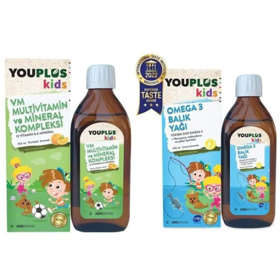 Youplus Kids Omega 3 Balik Yagi 150 ml + Kids VM 150 ml - 1