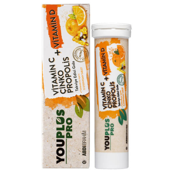 Youplus Pro Vitamin C D Çinko Propolis 15 Efervesan Tablet - 1