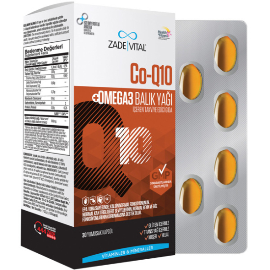 Zade Vital Co Q10 Omega3 Balık Yağı 1000 mg 30 Yumuşak Kapsül - 2