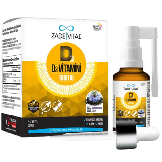Zade Vital D3 Vitamini 1000 IU Sprey 20 ML - 1