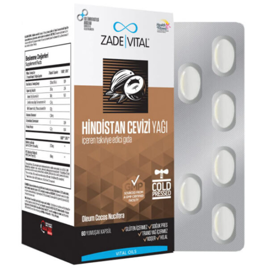 Zade Vital Hindistan Cevizi Yağı 1000 mg 60 Blister Kapsül - 1