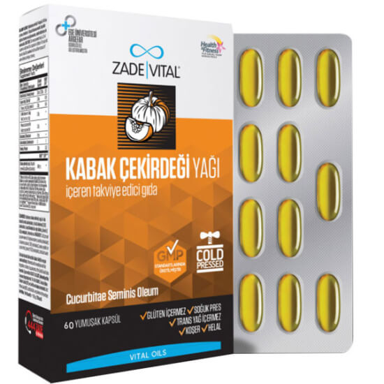 Zade Vital Kabak Çekirdeği Yağı 60 Yumuşak Kapsül - 1