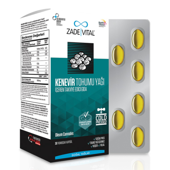 Zade Vital Kenevir Tohumu Yağı 1000 mg 30 Kapsül - 1