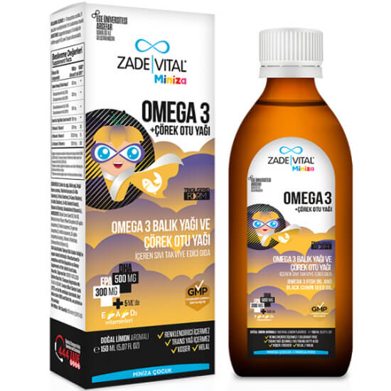 Zade Vital Miniza Omega 3 Çörek Otu Yağı 150 ML - 1