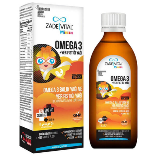 Zade Vital Miniza Omega 3 ve Yer Fıstığı Yağı 150 ml - 1
