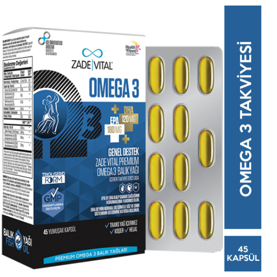 Zade Vital Premium Omega 3 Balık Yağı Genel Destek 45 Kapsül - 1