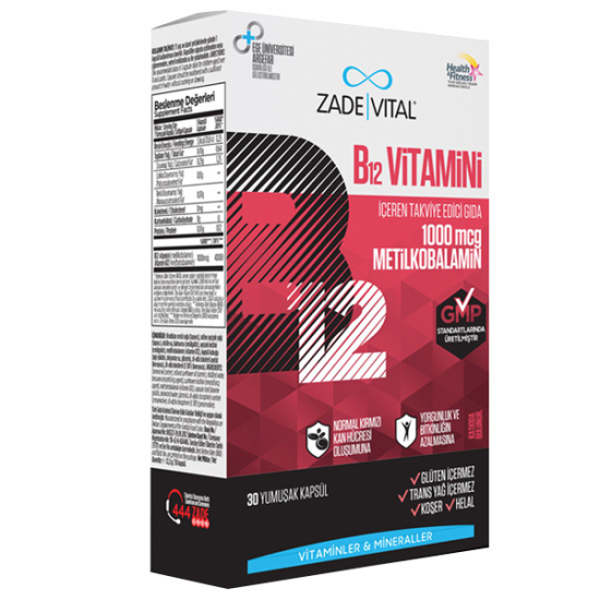Zade Vital Vitamin B12 1000 mg 30 Yumuşak Kapsül - 2