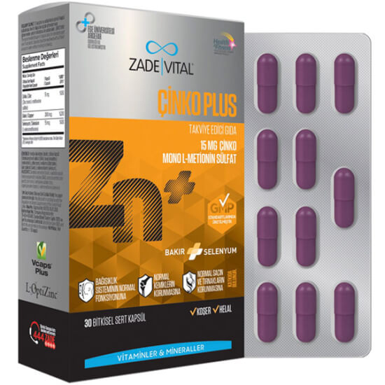 Zade Vital Zink Plus Çinko Plus 30 Kapsül - 1